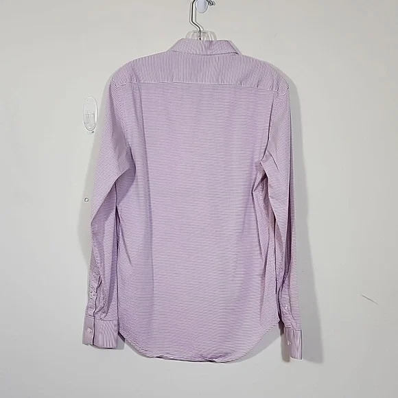 Burberry London Men's Plaid Purple Pink Button Down TailoredShirt Size 15.5/39